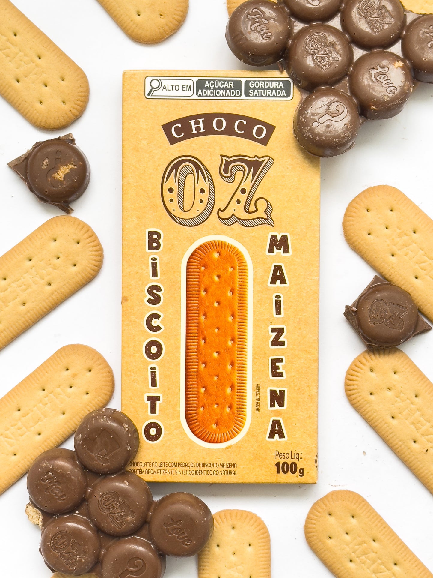 Choco Oz ao Leite com Biscoito de Maizena 100g