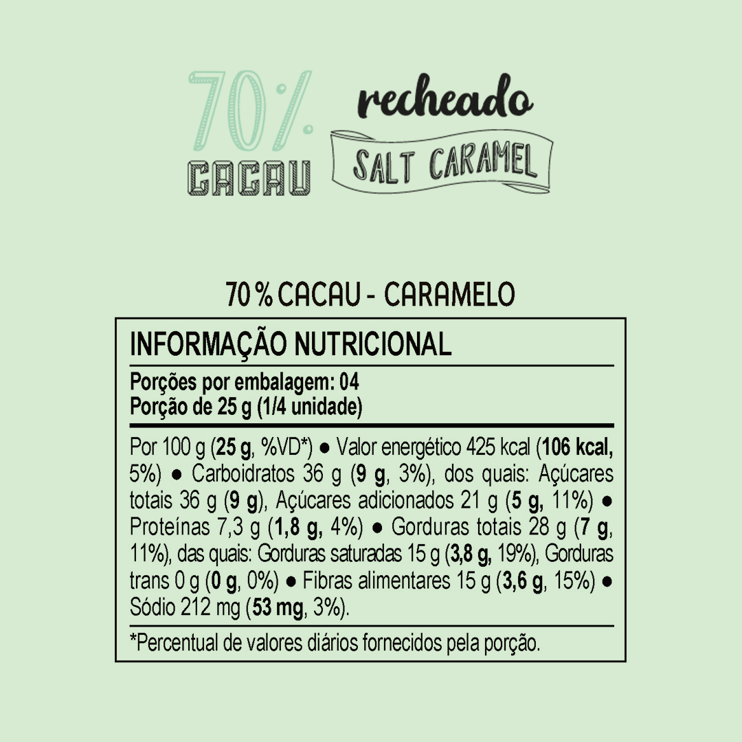 Choco Oz 70% Cacau com Caramelo Salgado 100g