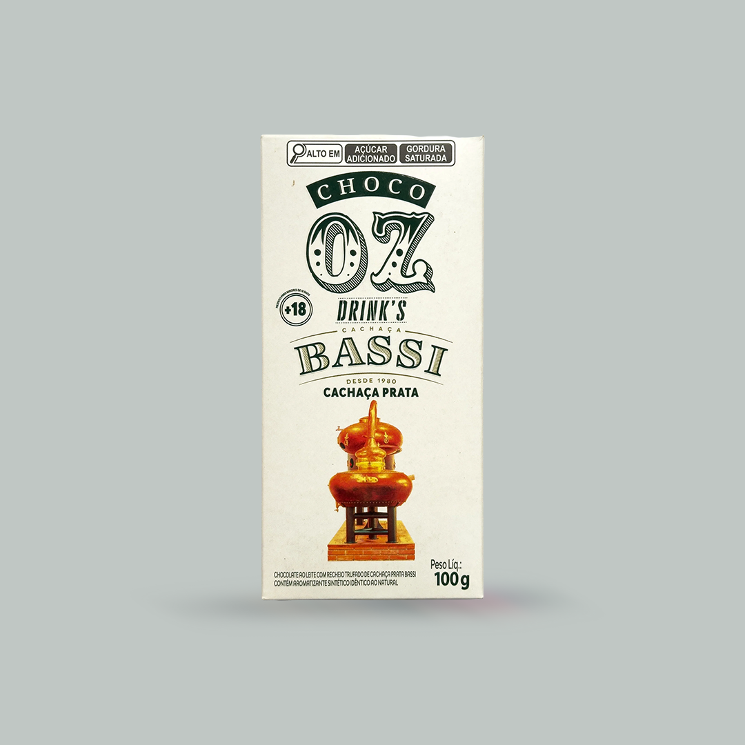 Choco Oz ao Leite com Cachaça Bassi Prata 100g