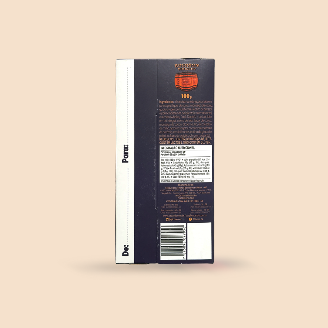 Choco Oz ao Leite com Jack Daniel's 100g
