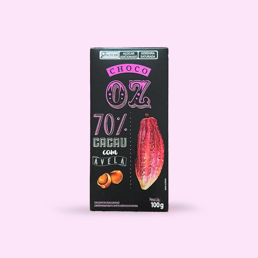 Choco Oz 70% Cacau com Avelã 100g