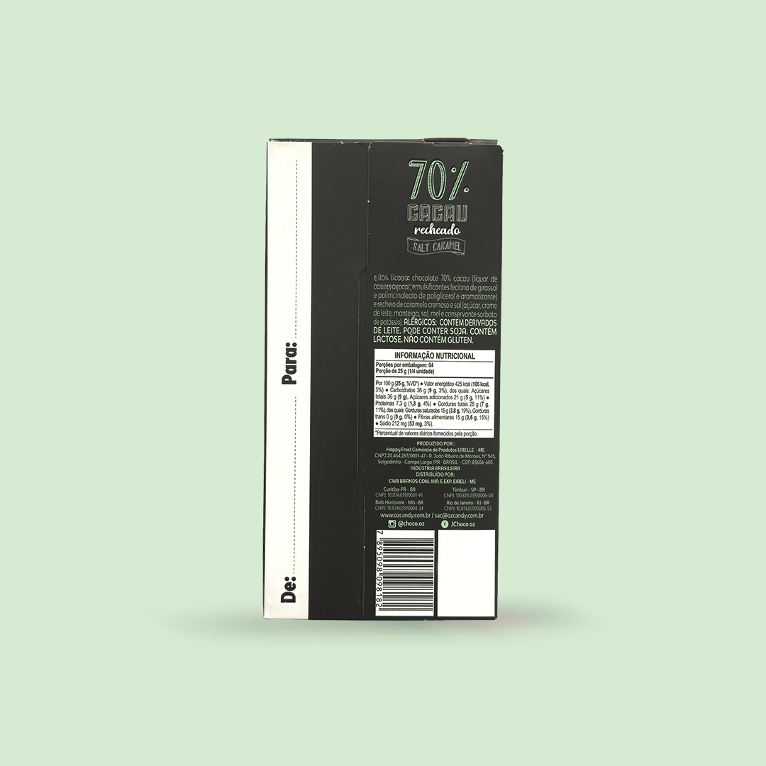 Choco Oz 70% Cacau com Caramelo Salgado 100g