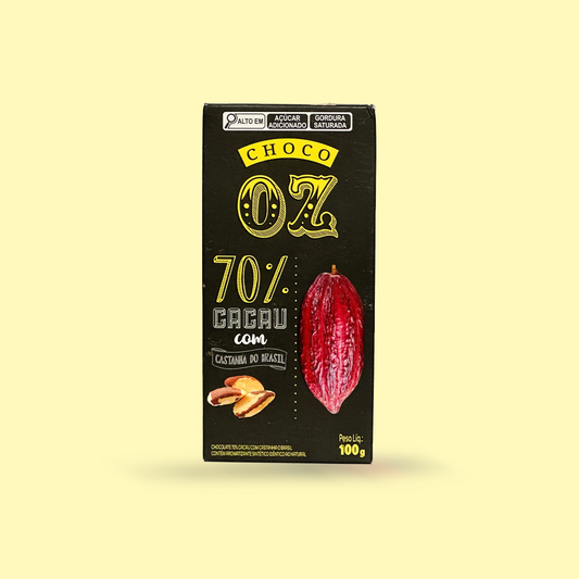 Choco Oz 70% Cacau com Castanha do Brasil 100g