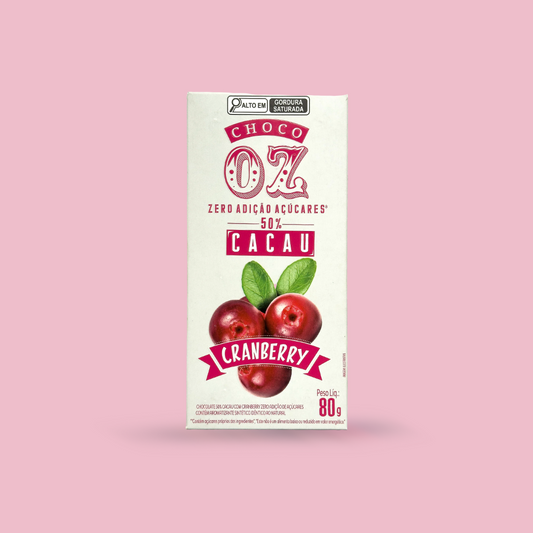 Choco Oz Zero Açúcar 50% Cacau com Cranberry 80g