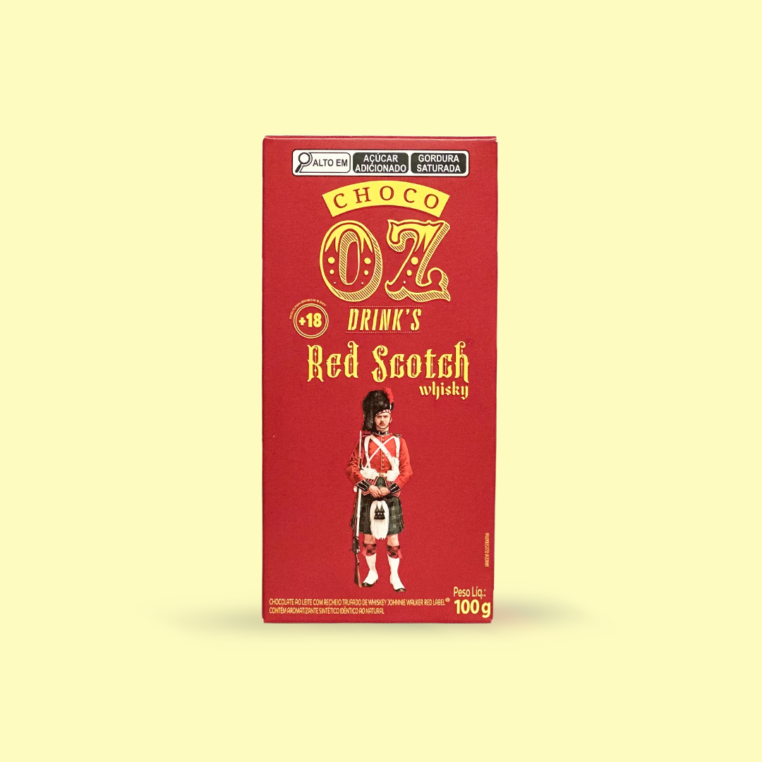 Choco Oz ao Leite com Jhonnie Walker Red 100g