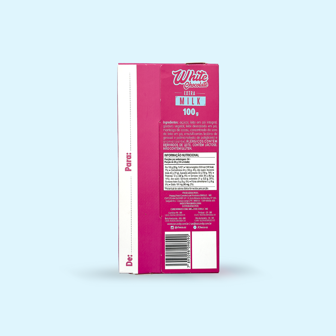 Choco Oz Branco com Creme de Leite em Pó 100g