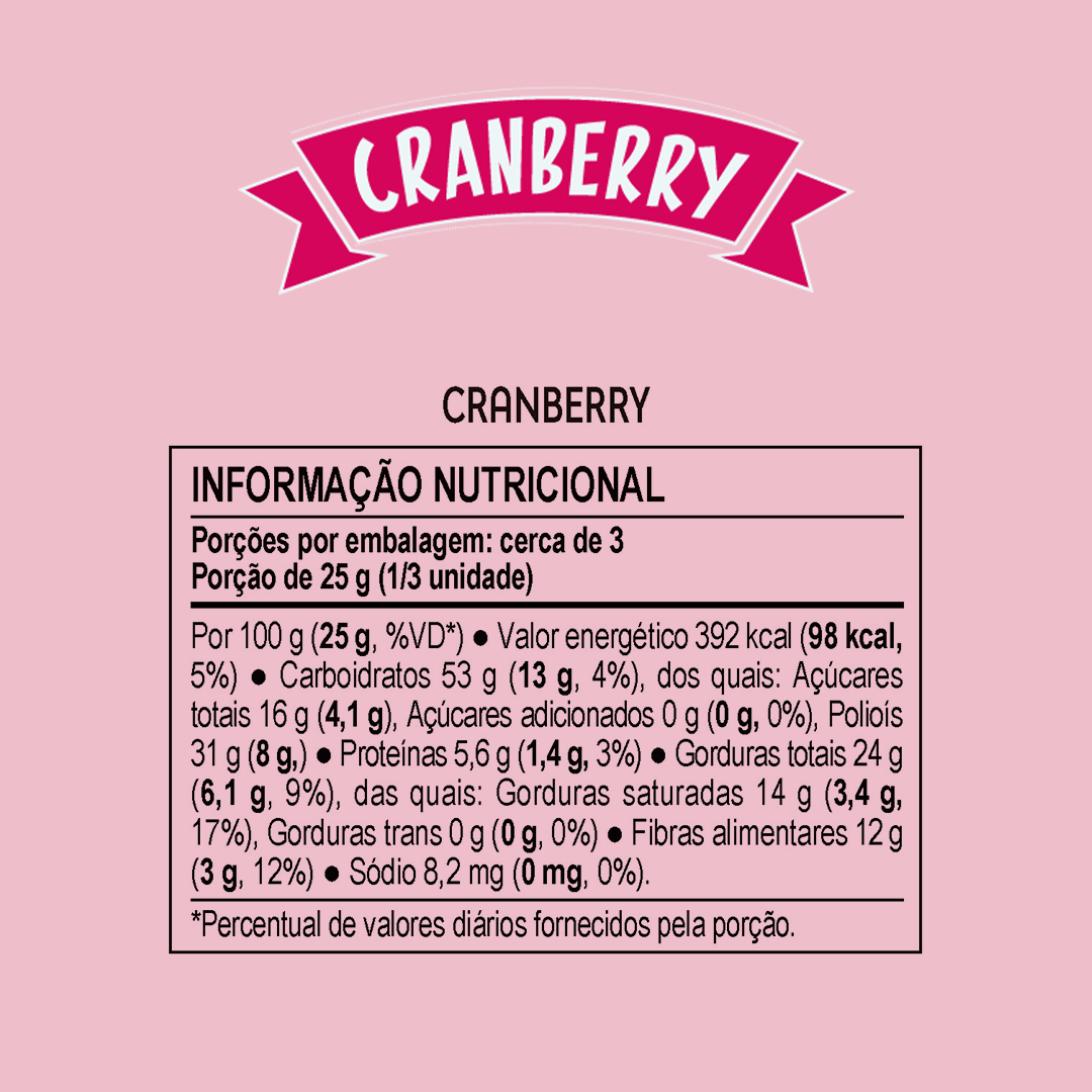 Choco Oz Zero Açúcar 50% Cacau com Cranberry 80g