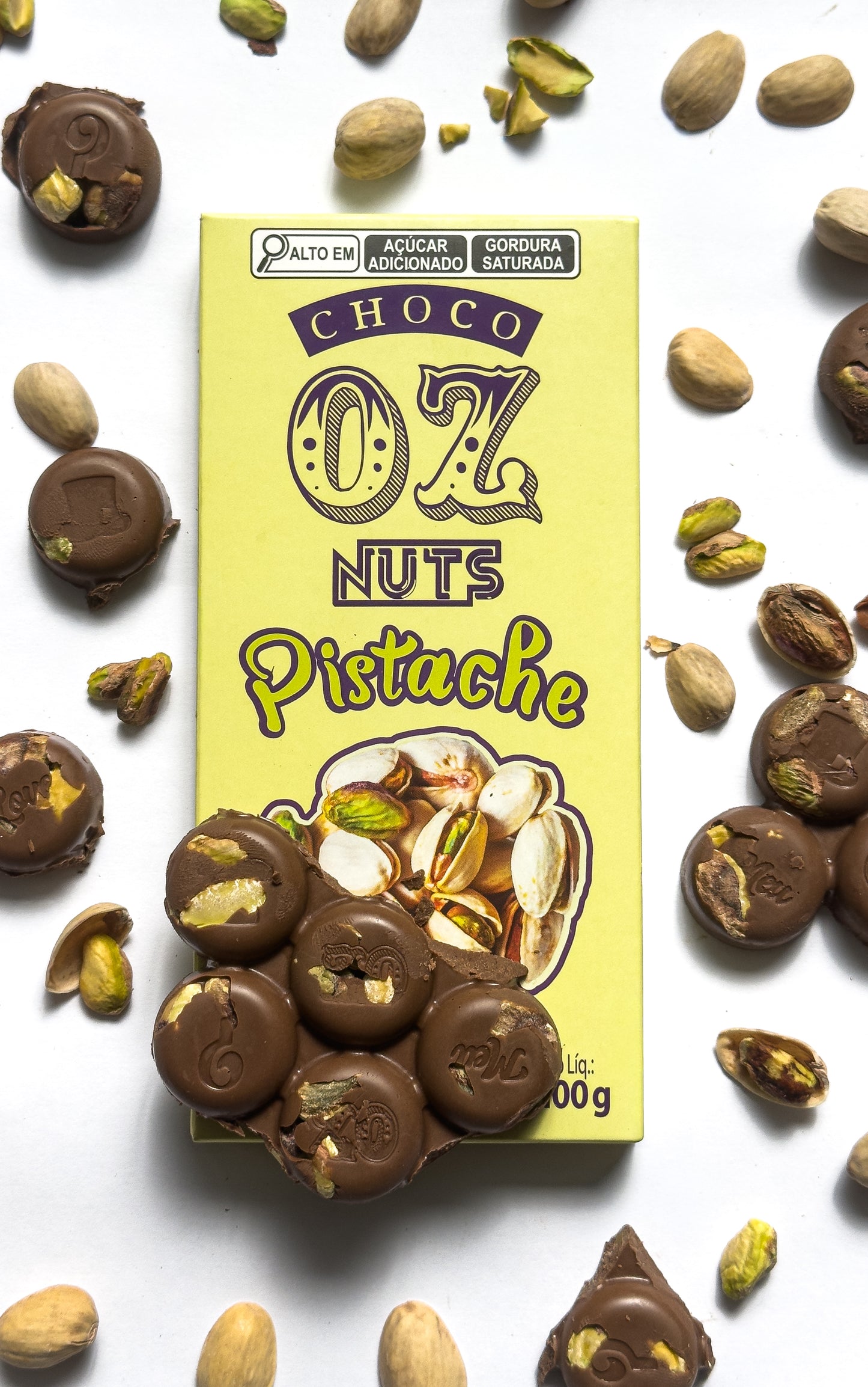 Choco Oz ao Leite com Pistache 100 Gr