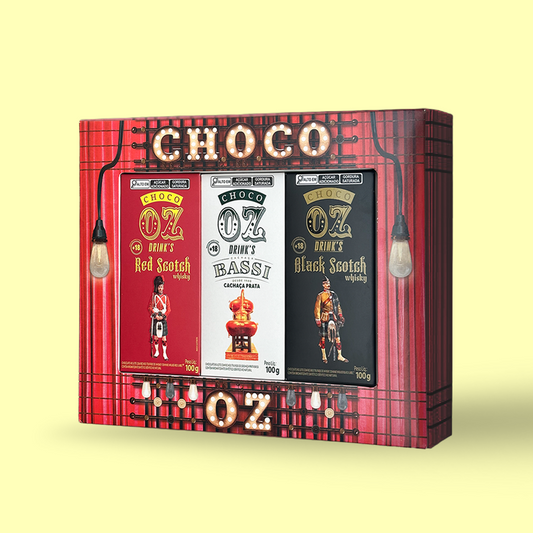 Kit de Presente Chocolate com Whiskey e Cachaça Alcoólico
